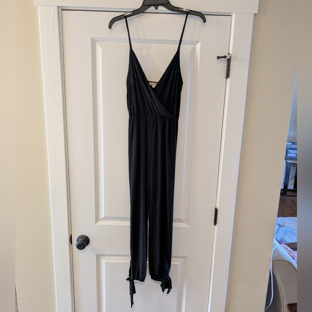 Rolla Coaster Black Sleeveless with Straps and Ties on Pant Legs, Size M
